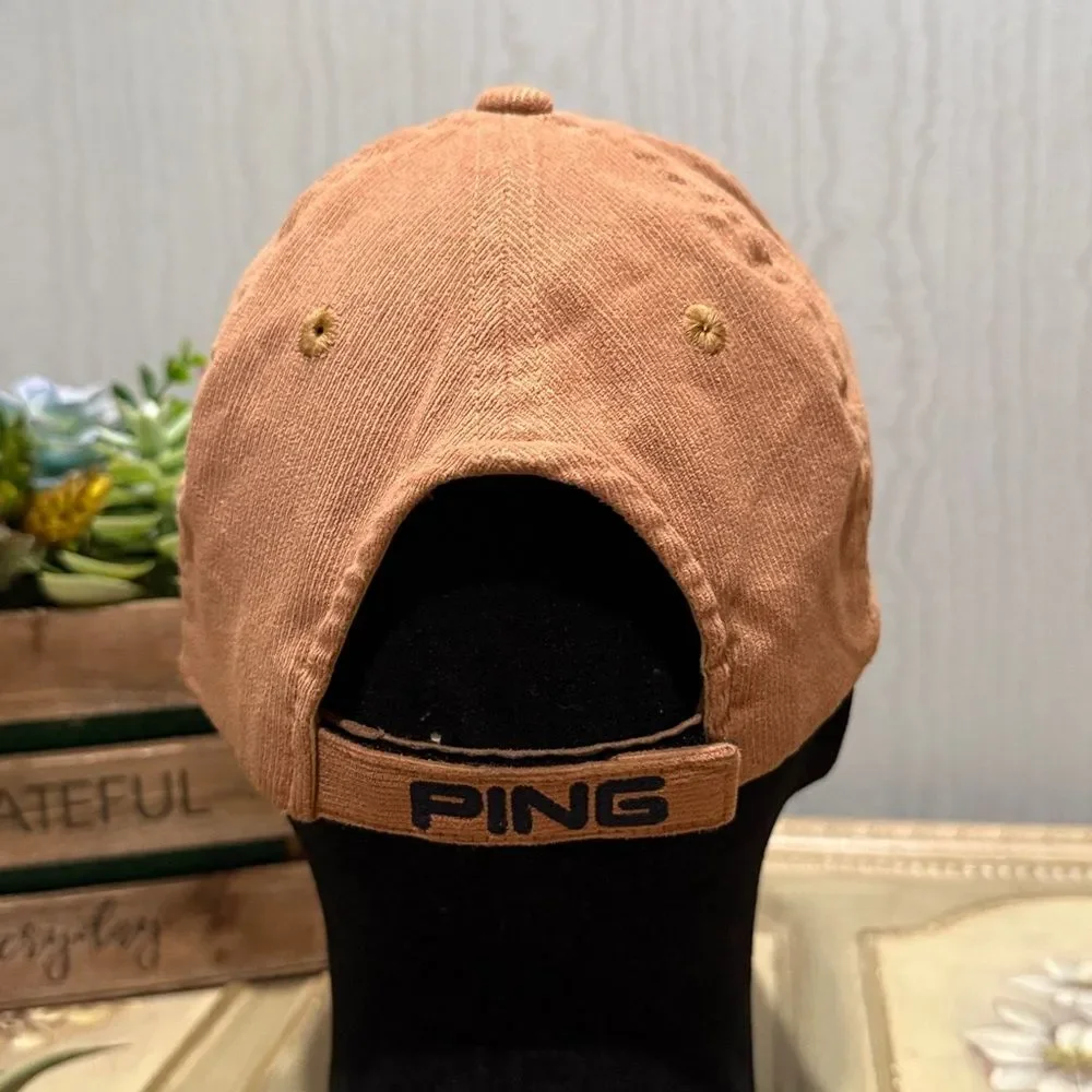 Vintage Ping Golf Corduroy Hook and Loop Adjustable Cap Hat Unisex